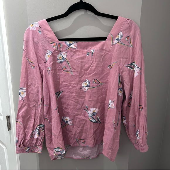 A New Approach Square Neck Pink Floral Blouse-Md - Picture 1 of 4